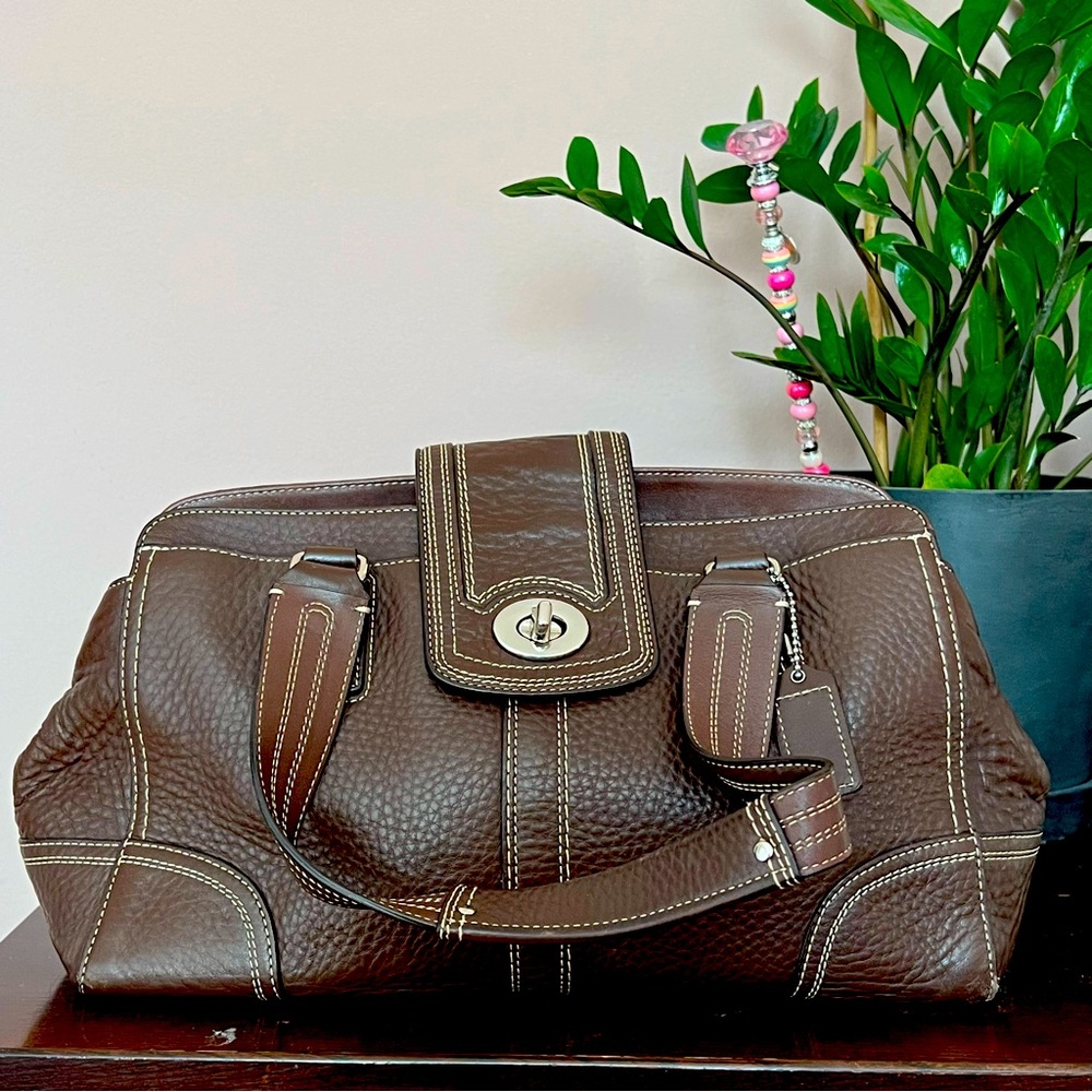 Coach brown pebble Hamptons shoulder bag E0926 F13961